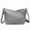 Tříoddílová střední šedá kožená crossbody kabelka Luka no. 51