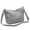 Tříoddílová střední šedá kožená crossbody kabelka Luka no. 51