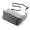 Tříoddílová střední šedá kožená crossbody kabelka Luka no. 51