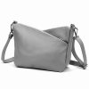 Tříoddílová střední šedá kožená crossbody kabelka Luka no. 51