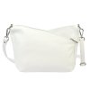 Tříoddílová střední bílá kožená crossbody kabelka Luka no. 51