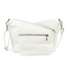 Tříoddílová střední bílá kožená crossbody kabelka Luka no. 51