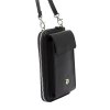 Malá kožená crossbody kabelka (pouzdro na mobil a peněženka) Gregorio 07 černá - gold