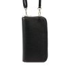 Malá kožená crossbody kabelka (pouzdro na mobil a peněženka) Gregorio 07 černá - gold