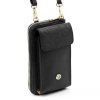 Malá kožená crossbody kabelka (pouzdro na mobil a peněženka) Gregorio 07 černá - gold