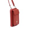 Malá kožená crossbody kabelka (pouzdro na mobil a peněženka) Gregorio 07 červená - gold