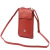 Malá kožená crossbody kabelka (pouzdro na mobil a peněženka) Gregorio 07 červená - gold