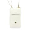 Malá kožená crossbody kabelka (pouzdro na mobil a peněženka) Gregorio 07 bílá - gold