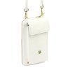 Malá kožená crossbody kabelka (pouzdro na mobil a peněženka) Gregorio 07 bílá - gold