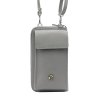 Malá kožená crossbody kabelka (pouzdro na mobil a peněženka) Gregorio 07 šedá - gold