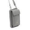 Malá kožená crossbody kabelka (pouzdro na mobil a peněženka) Gregorio 07 šedá - gold