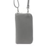 Malá kožená crossbody kabelka (pouzdro na mobil a peněženka) Gregorio 07 šedá - gold