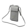 Malá kožená crossbody kabelka (pouzdro na mobil a peněženka) Gregorio 07 šedá - gold