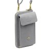 Malá kožená crossbody kabelka (pouzdro na mobil a peněženka) Gregorio 07 šedá - gold