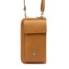 Malá kožená crossbody kabelka (pouzdro na mobil a peněženka) Gregorio 07 hnědá - gold