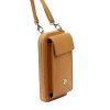 Malá kožená crossbody kabelka (pouzdro na mobil a peněženka) Gregorio 07 hnědá - gold