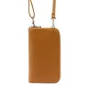 Malá kožená crossbody kabelka (pouzdro na mobil a peněženka) Gregorio 07 hnědá - gold