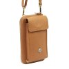 Malá kožená crossbody kabelka (pouzdro na mobil a peněženka) Gregorio 07 hnědá - gold