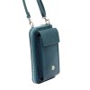 Malá kožená crossbody kabelka (pouzdro na mobil a peněženka) Gregorio 07 tyrkysová - gold