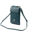 Malá kožená crossbody kabelka (pouzdro na mobil a peněženka) Gregorio 07 tyrkysová - gold