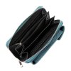 Malá kožená crossbody kabelka (pouzdro na mobil a peněženka) Gregorio 07 tyrkysová - gold