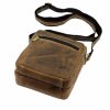 Dvouoddílová středně velká pánská kožená crossbody taška Nordee 02 GM01 hnědá