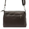 Tříoddílová malá/střední tmavěhnědá kožená crossbody kabelka Mia More no. 002