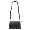 Tříoddílová malá/střední tmavěhnědá kožená crossbody kabelka Mia More no. 002