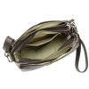 Tříoddílová malá/střední tmavěhnědá kožená crossbody kabelka Mia More no. 002