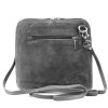 Malá kožená semišová crossbody kabelka no. 03 tmavěšedá