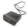 Malá kožená semišová crossbody kabelka no. 03 tmavěšedá