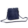 Malá kožená semišová crossbody kabelka no. 03 tmavěmodrá