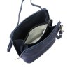 Malá kožená semišová crossbody kabelka no. 03 tmavěmodrá