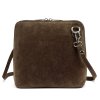 Malá kožená semišová crossbody kabelka no. 03 hnědá