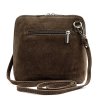 Malá kožená semišová crossbody kabelka no. 03 hnědá