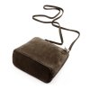 Malá kožená semišová crossbody kabelka no. 03 hnědá