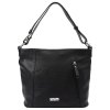 Středně velká kožená kabelka na rameno i crossbody MiaMore no. 145 černá