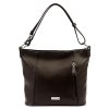 Středně velká kožená kabelka na rameno i crossbody MiaMore no. 145 tmavěhnědá