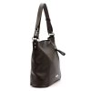 Středně velká kožená kabelka na rameno i crossbody MiaMore no. 145 tmavěhnědá