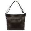 Středně velká kožená kabelka na rameno i crossbody MiaMore no. 145 tmavěhnědá