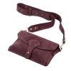 Malá tmavěvínová kožená semišová crossbody kabelka Luka no. 071