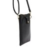 Malá kožená dvouoddílová crossbody kabelka (pouzdro na mobil) Luka černá