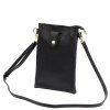 Malá kožená dvouoddílová crossbody kabelka (pouzdro na mobil) Luka černá