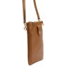 Malá kožená dvouoddílová crossbody kabelka (pouzdro na mobil) Luka hnědá