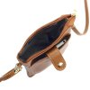 Malá kožená dvouoddílová crossbody kabelka (pouzdro na mobil) Luka hnědá