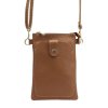 Malá kožená dvouoddílová crossbody kabelka (pouzdro na mobil) Luka hnědá