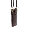 Malá kožená dvouoddílová crossbody kabelka (pouzdro na mobil) Luka tmavěhnědá