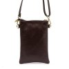 Malá kožená dvouoddílová crossbody kabelka (pouzdro na mobil) Luka tmavěhnědá