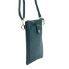Malá kožená dvouoddílová crossbody kabelka (pouzdro na mobil) Luka tyrkysová