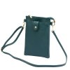 Malá kožená dvouoddílová crossbody kabelka (pouzdro na mobil) Luka tyrkysová